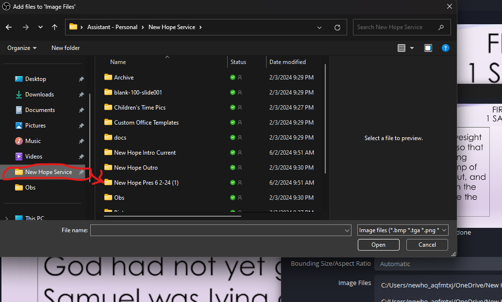 Reset the images in slideshow
